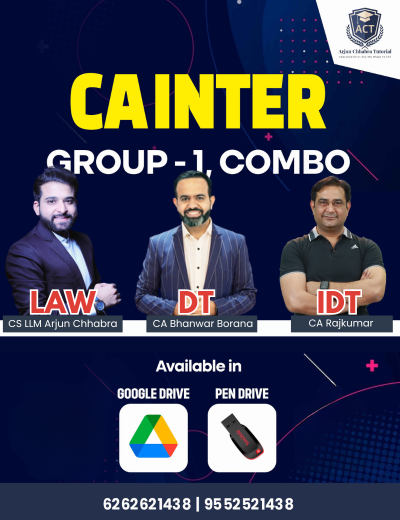 CA INTER  JAN 25 | MAY 25 GROUP 1 -  COMBO (New Syllabus) LAW + DIRECT TAX+IDT 